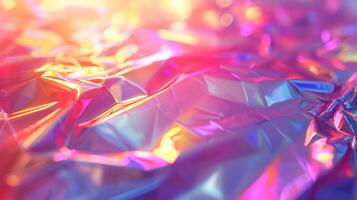 AI generated Iridescent holographic patterns against a clean, bright technological canvas photo