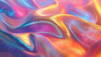 AI generated Iridescent holographic patterns against a clean, bright technological canvas photo