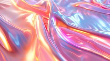 AI generated Iridescent holographic patterns against a clean, bright technological canvas photo
