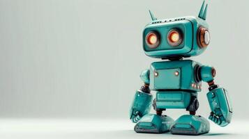 AI generated Minimalistic, robot-themed design with a bright and lively technological background photo