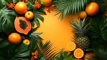 AI generated A burst of tropical foliage and vibrant fruits set the stage for a lively photo