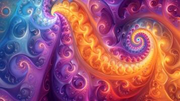 AI generated Swirling patterns of vivid colors transform the background into a whimsical wonderland photo