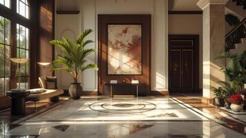 AI generated Opulent finishes, geometric shapes, and luxurious textures characterize this elegant photo