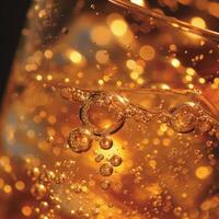 AI generated Effervescent soda bubbles dance in a glass photo