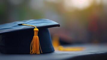 AI generated A simple backdrop accentuating a graduation cap photo