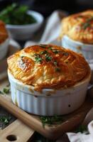 AI generated chicken and cauliflower pies photo