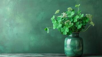 AI generated Minimalist backdrop with delicate green accents photo
