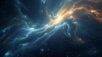 AI generated Elegant cosmic structures and shapes adorn the minimalist space backdrop. photo