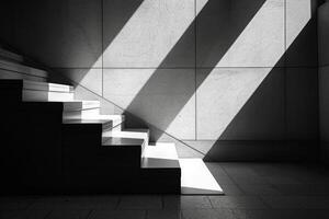 AI generated Bold geometric shapes juxtapose against each other, creating a dynamic interplay of light and shadow. photo