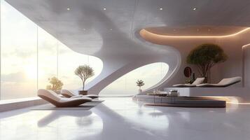 AI generated In a futuristic setting, it exudes charisma with its sleek design and confident demeanor photo