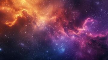 AI generated Simplified nebulae and gas clouds blend harmoniously in the cosmic panorama photo