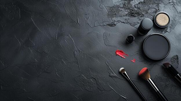 AI generated Simplistic design with essential decorative cosmetics, highlighting elegance and refinement photo