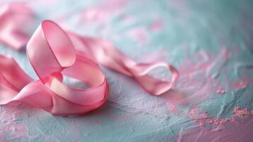 AI generated Simple yet captivating image showcasing a subtle pink ribbon photo