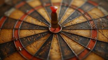 AI generated Simple yet captivating image of a dartboard, suggesting a serene focus amidst the intensity of the game photo