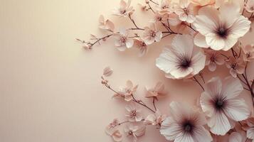 ai generado elegante y elegante composición presentando minimalista floral motivos foto