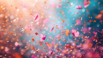 AI generated Simple yet enchanting backdrop adorned with dreamy confetti, photo