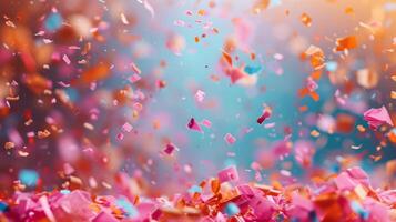 AI generated Simple yet enchanting backdrop adorned with dreamy confetti, photo