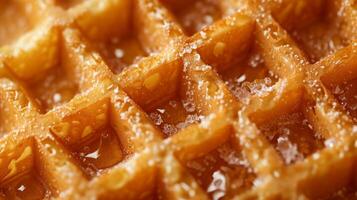 AI generated Simple yet enticing image highlighting the intricate pattern of Belgian waffles photo