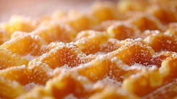 AI generated Simple yet enticing image highlighting the intricate pattern of Belgian waffles photo