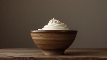 AI generated Elegant depiction of a bowl of yogurt, embodying simplicity and wholesome goodness photo