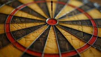 AI generated Minimalist backdrop with a dartboard, embodying the thrill of precision and focus in dart games photo