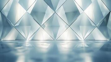 AI generated Symmetrically arranged diamond shapes on a minimalist background photo