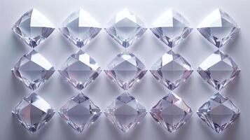AI generated Symmetrically arranged diamond shapes on a minimalist background photo
