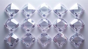 AI generated Symmetrically arranged diamond shapes on a minimalist background photo