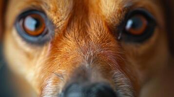 AI generated Clean and minimalist shot capturing the innocent gaze of a sweet little furry companion photo