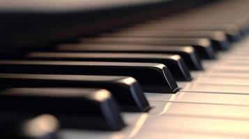 AI generated Serene photograph of piano keys, evoking a sense of peace and musical harmony photo