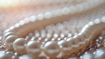 AI generated Simple yet captivating backdrop adorned with shimmering pearl beads photo