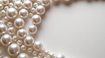 AI generated Simple yet captivating backdrop adorned with shimmering pearl beads photo