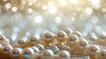 AI generated Simple yet captivating backdrop adorned with shimmering pearl beads photo
