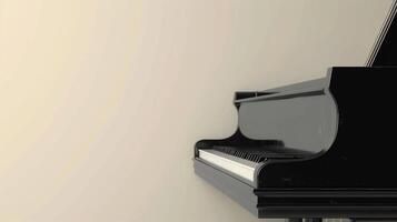 ai generado minimalista imagen exhibiendo el clásico formar y elegancia de un negro piano en contra un neutral antecedentes foto