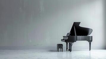 AI generated Elegant portrayal of a sleek piano, capturing its understated beauty and melodic potential photo