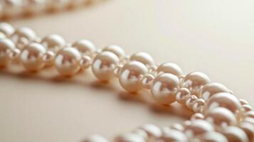 AI generated Minimalist background adorned with delicate pearl beads, exuding sophistication and refinement photo