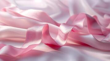 AI generated Minimalist backdrop featuring a soft pink ribbon, exuding elegance and harmony in its simplicity photo