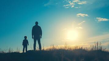 AI generated Minimalistic composition highlighting the quiet heroism and selflessness of fathers photo