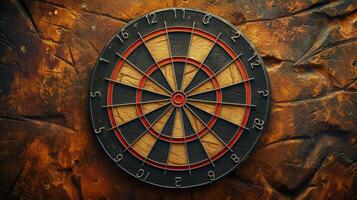 AI generated Minimalist setting with dartboard accents, representing the art of precise aiming and strategic gameplay photo