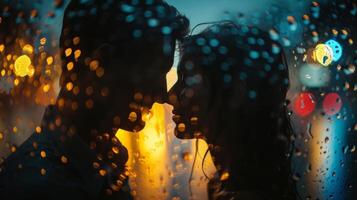 ai generado sutil aún poderoso foto capturar el oferta afecto Entre un Pareja durante un ligero lluvia