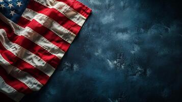 AI generated Clean and minimalist holiday photo featuring the serene presence of the American flag