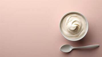 AI generated Serene image capturing the minimalist charm and delicate flavor of yogurt photo