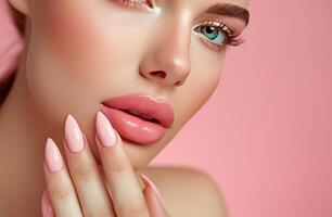 AI generated woman wearing a light complexion and manicure photo