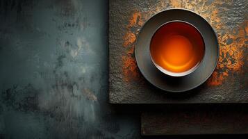 AI generated Minimalist photograph highlighting the simplicity and beauty of a cup of tea photo