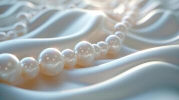 AI generated Clean composition featuring abstract pearl beads on a serene backdrop photo