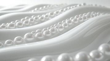 AI generated Clean composition featuring abstract pearl beads on a serene backdrop photo