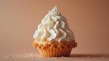 AI generated Minimalist photo showcasing the harmonious blend of pastry and luscious whipped cream