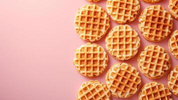 AI generated Minimalist photo showcasing the craftsmanship of perfectly cooked Belgian waffles