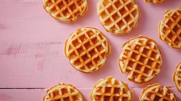 AI generated Minimalist photo showcasing the craftsmanship of perfectly cooked Belgian waffles