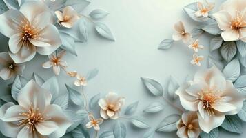 AI generated Elegant composition with minimalist floral motifs, conveying beauty and sophistication photo